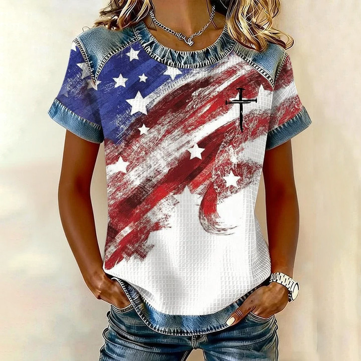 Blue Red White Faith Themed Sweatshirt Semiquincentennial Merch America's Birthday Present