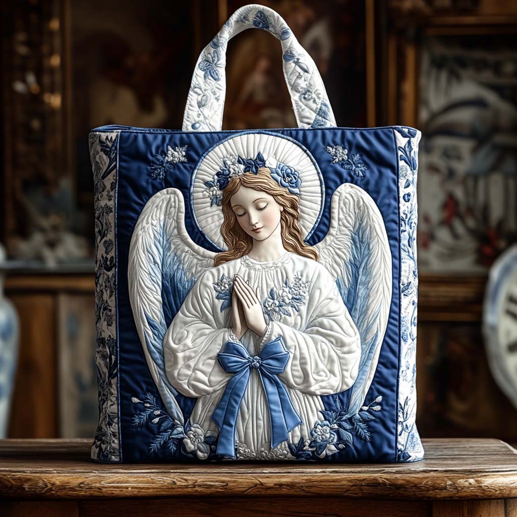 Blue Seraph Grace Quilted Tote Bag Gifts For Christian Girlfriend