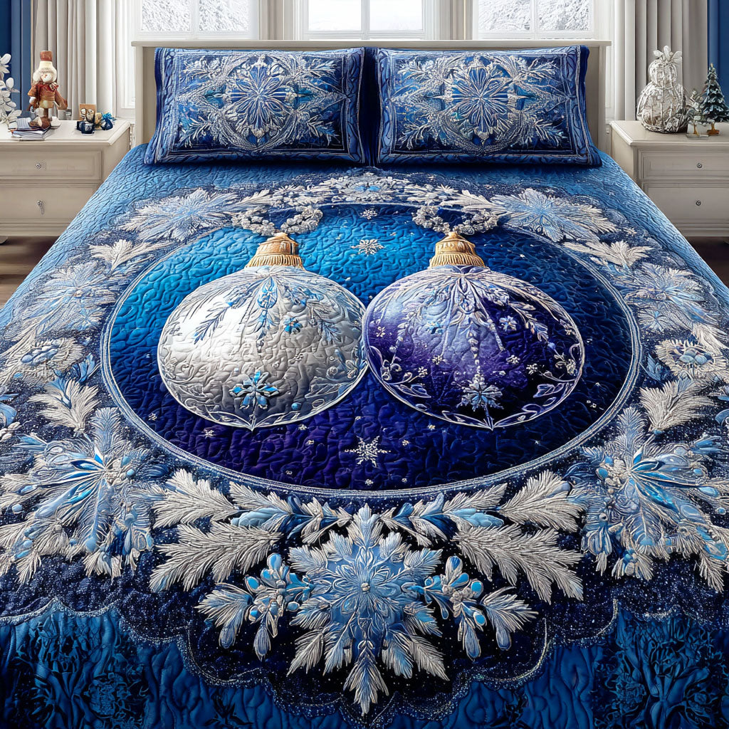 Blue Winter Charm Quilted Bedding Set Best Holiday Duvet Covers Family Ideas For Christmas Gifts