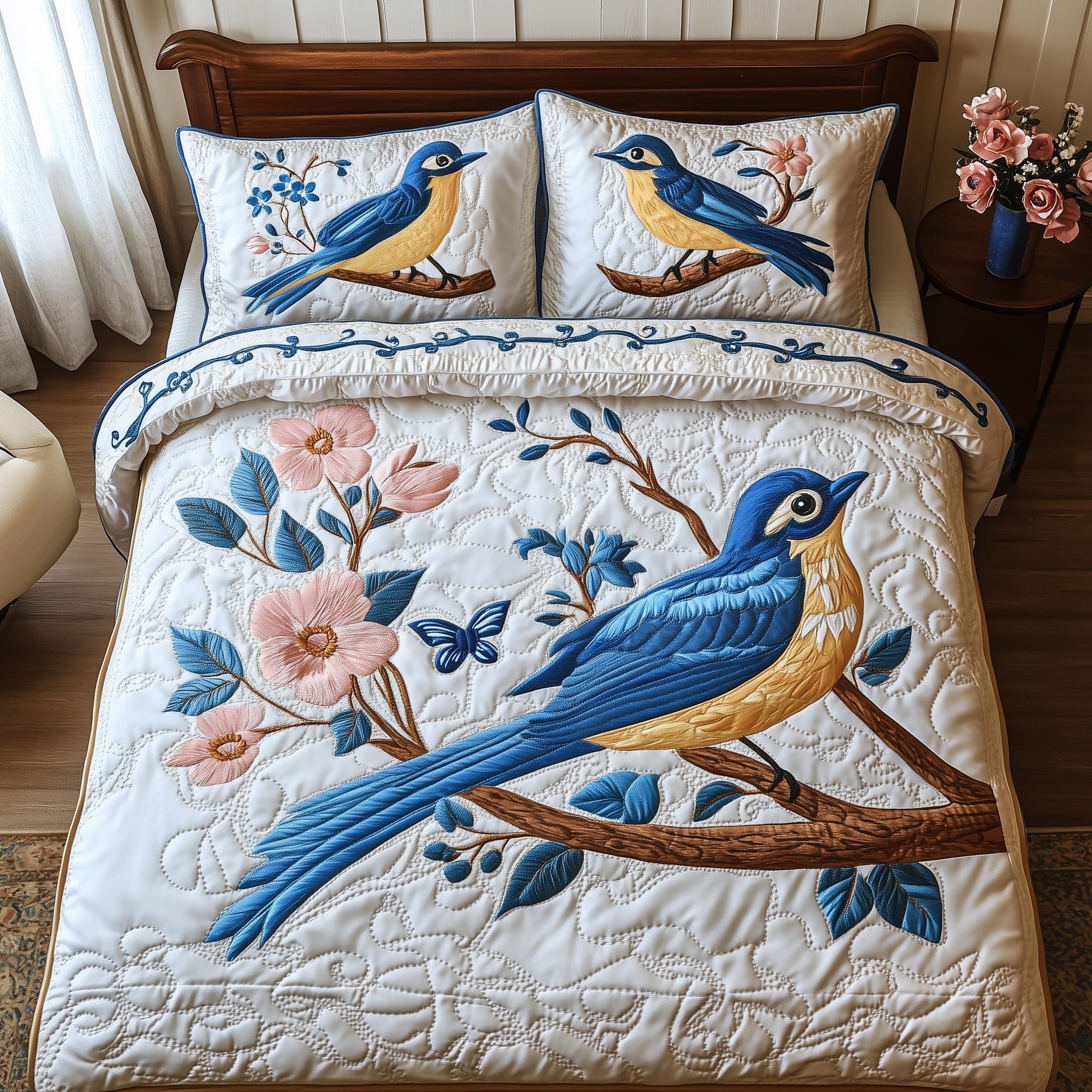 Bluebird Haven Quilted Bedding Set Duvet Cover Bedspread Christmas Ideas For Boyfriend