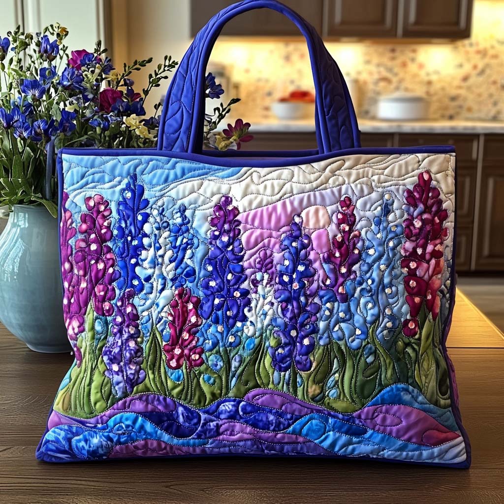 Bluebonnet Bloom Joy Quilted Tote Bag Texas Gift Ideas