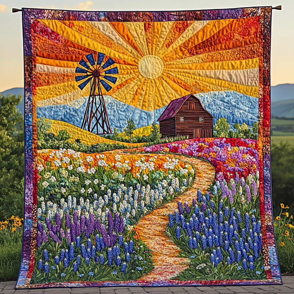 Bluebonnet Blooms Quilted Blanket Best Couch Throw Blanket Christmas Gifts For Relatives