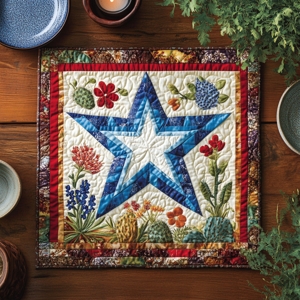 Bluebonnet Blooms Quilted Placemat Christmas House Decor Lavender Items For Gifts