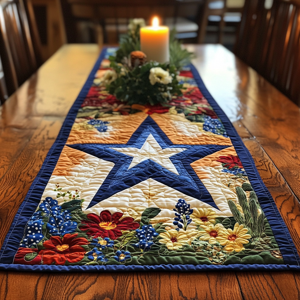 Bluebonnet Blooms Quilted Table Runner Dining Table Ideas Texas Gifts To Send