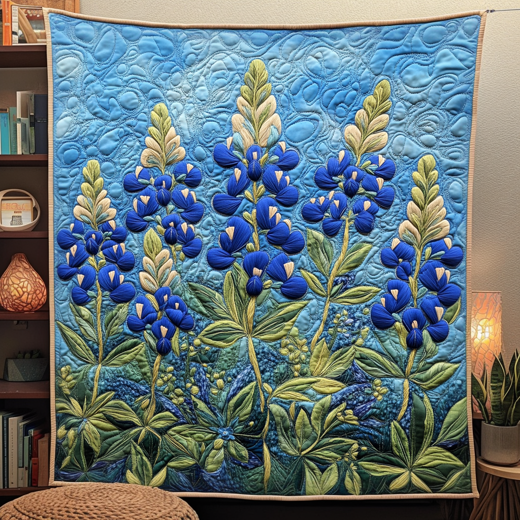 Bluebonnet Dreams Quilted Blanket Nature Home Decor Xmas Gifts For Family