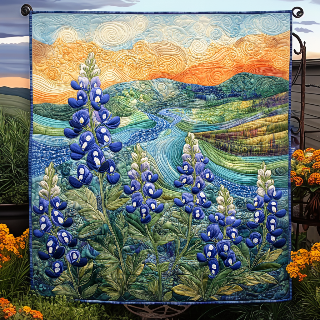 Bluebonnet Meadows Quilted Blanket Sofa Couch Throw Blanket Gifts For The Family Christmas