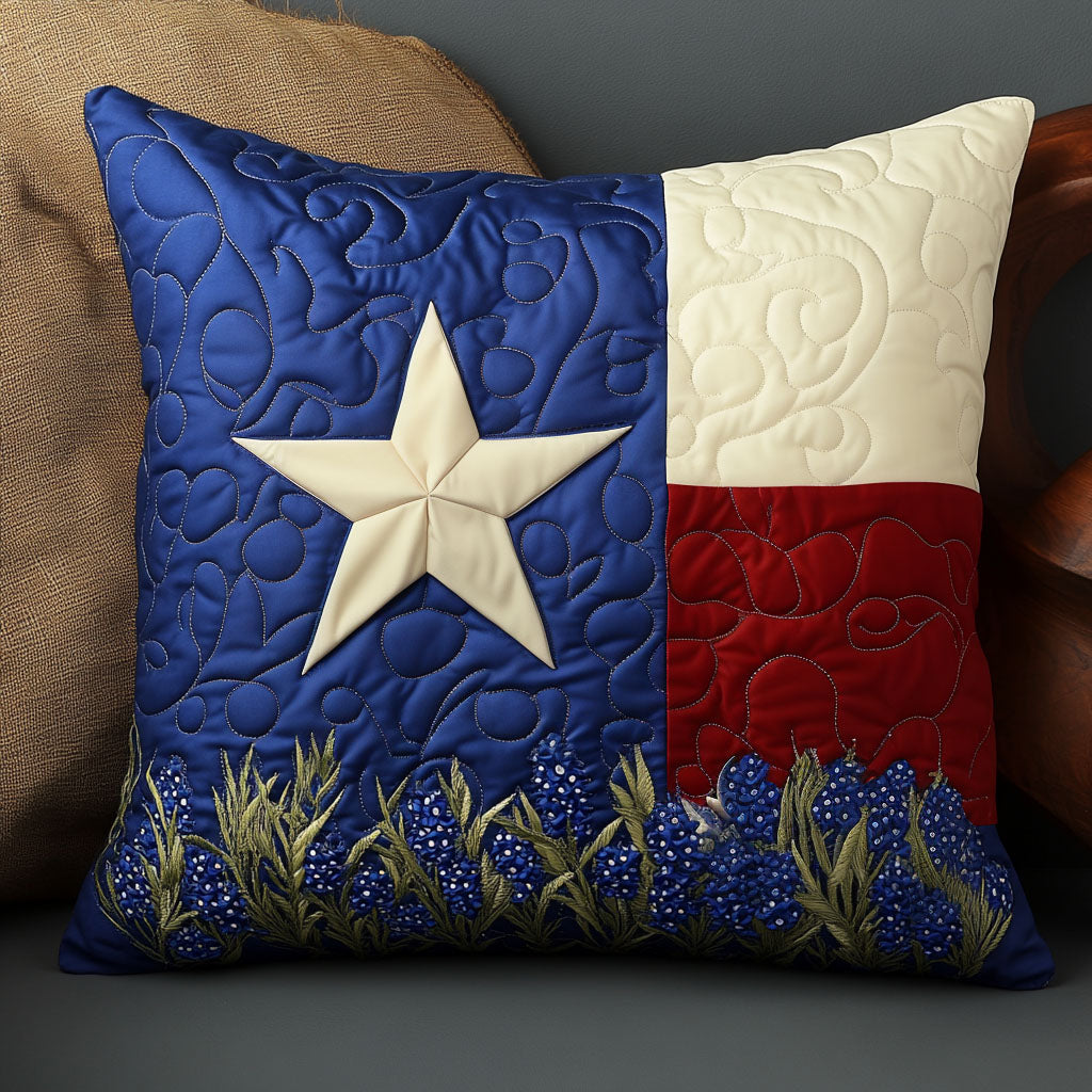 Bluebonnet Pride Quilted Pillow Case Cute Pillow Covers Best Gifts From Texas