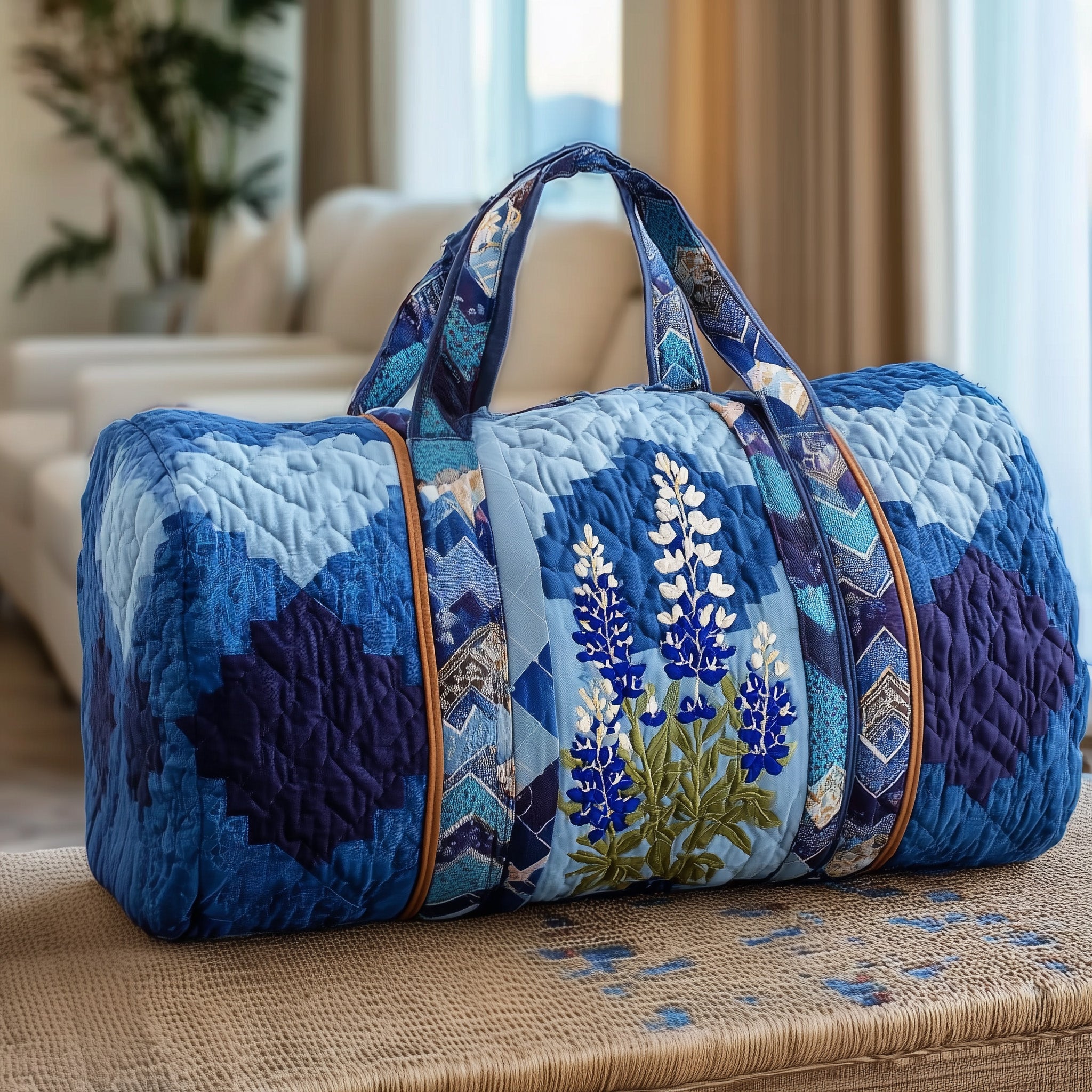 Bluebonnet Quilted Duffle Bag Back To School Essential