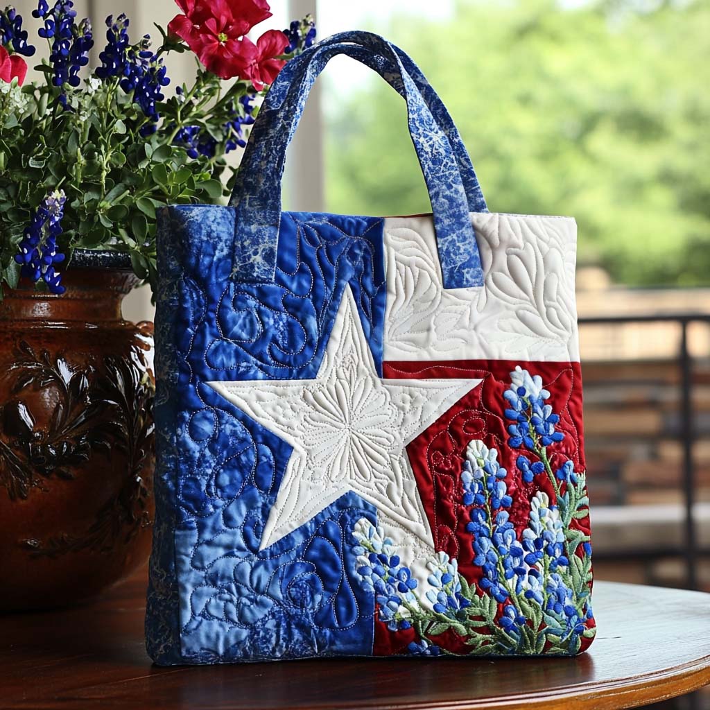 Bluebonnet Rustic Charm Quilted Tote Bag Texas Gifts For Him