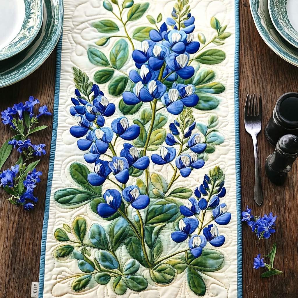 Bluebonnet Serenade Quilted Table Runner Dining Table Ideas Texas Gifts To Send