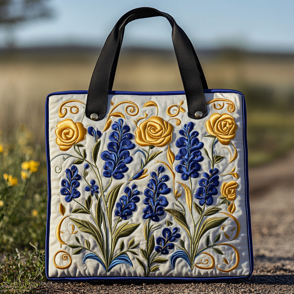 Bluebonnet Song Quilted Tote Bag Gifts For The Flower Lover