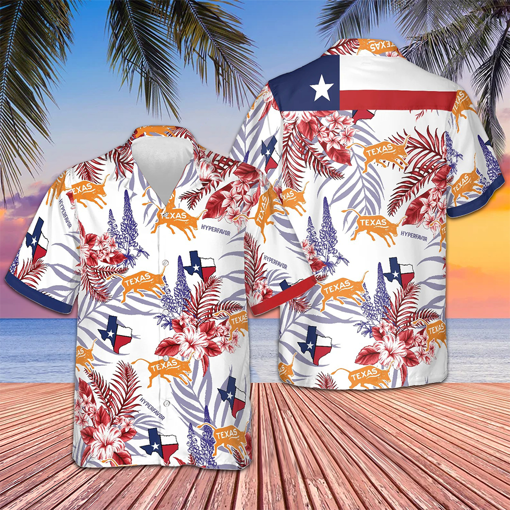 Bluebonnet Texas Hawaiian Shirt Button Up Vacation Shirts Gifts For Texas Lovers