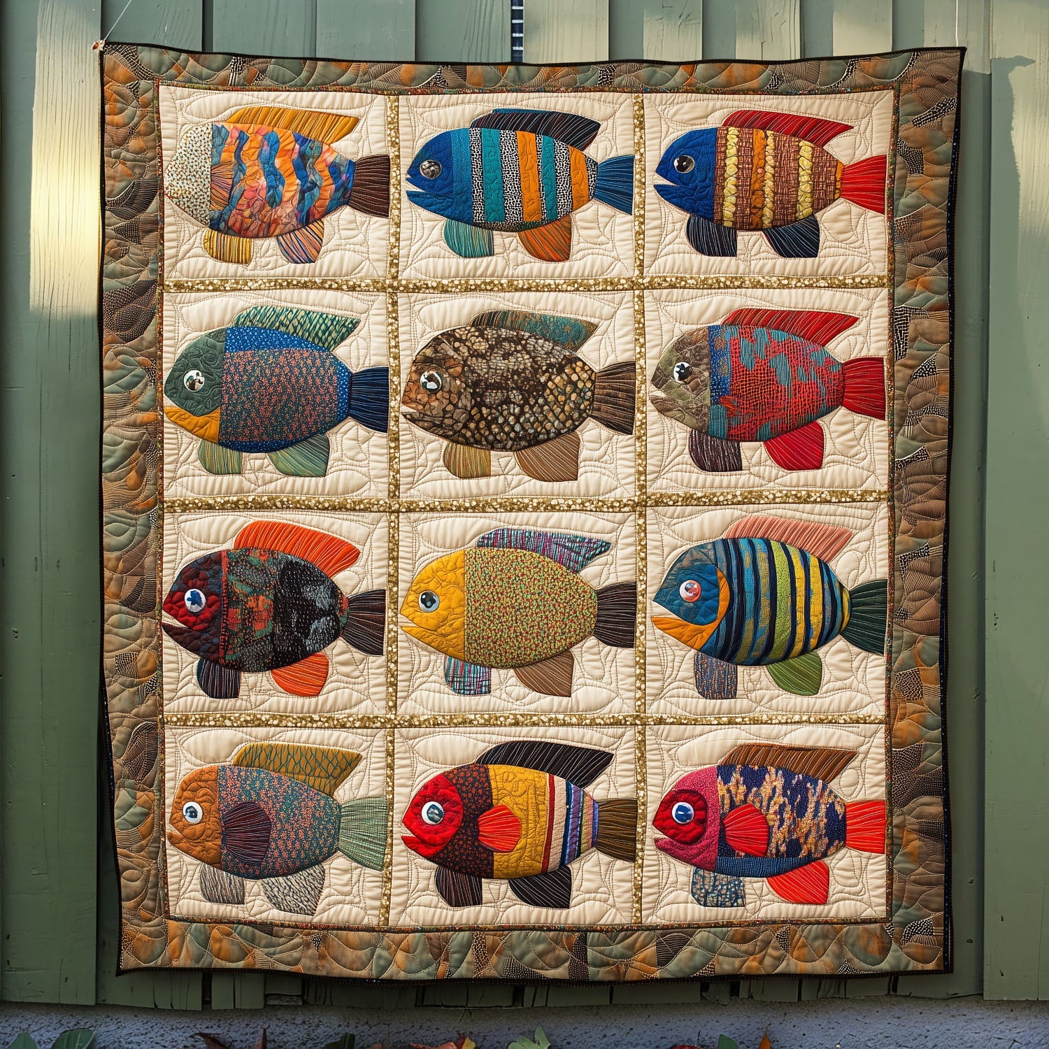 Bluegill Springs Quilted Blanket Bedroom Decor Christmas Best Gifts For Turtle Lovers