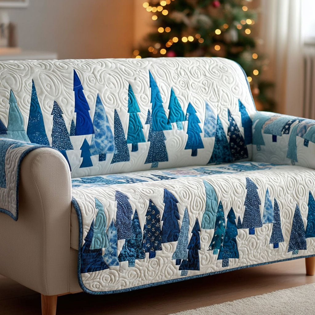Bluewood Forest Quilted Sofa Cover Living Room Winter Decor Presents For Grandma