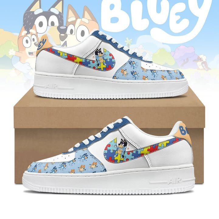 Bluey Autism Awareness Air Force 1 Shoes Sneakers Support Autism Awareness Merchandise Gift
