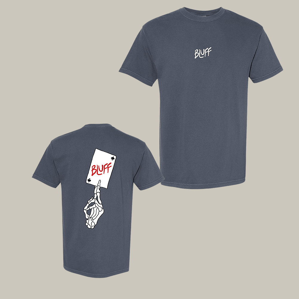 Bluff Card Skeleton Hand Art T-Shirt Poker Clothes Unique Gift For Husband