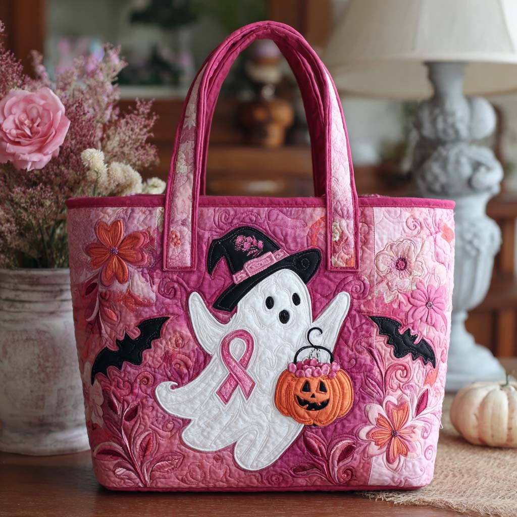 Blush Spirit Glow Quilted Tote Bag Halloween Gifts For Teens