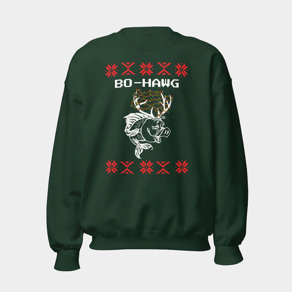 Bo-Hawg Merch Holiday Hawg Crewneck Sweatshirt Gift Ideas For Sister-1