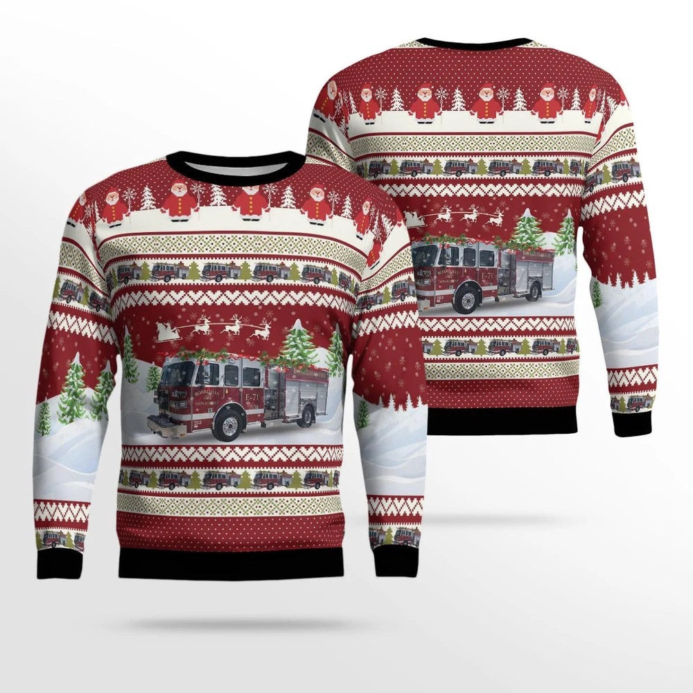 Boardman, Ohio Fire Department E71 AOP Ugly Sweater Unisex Christmas Gift
