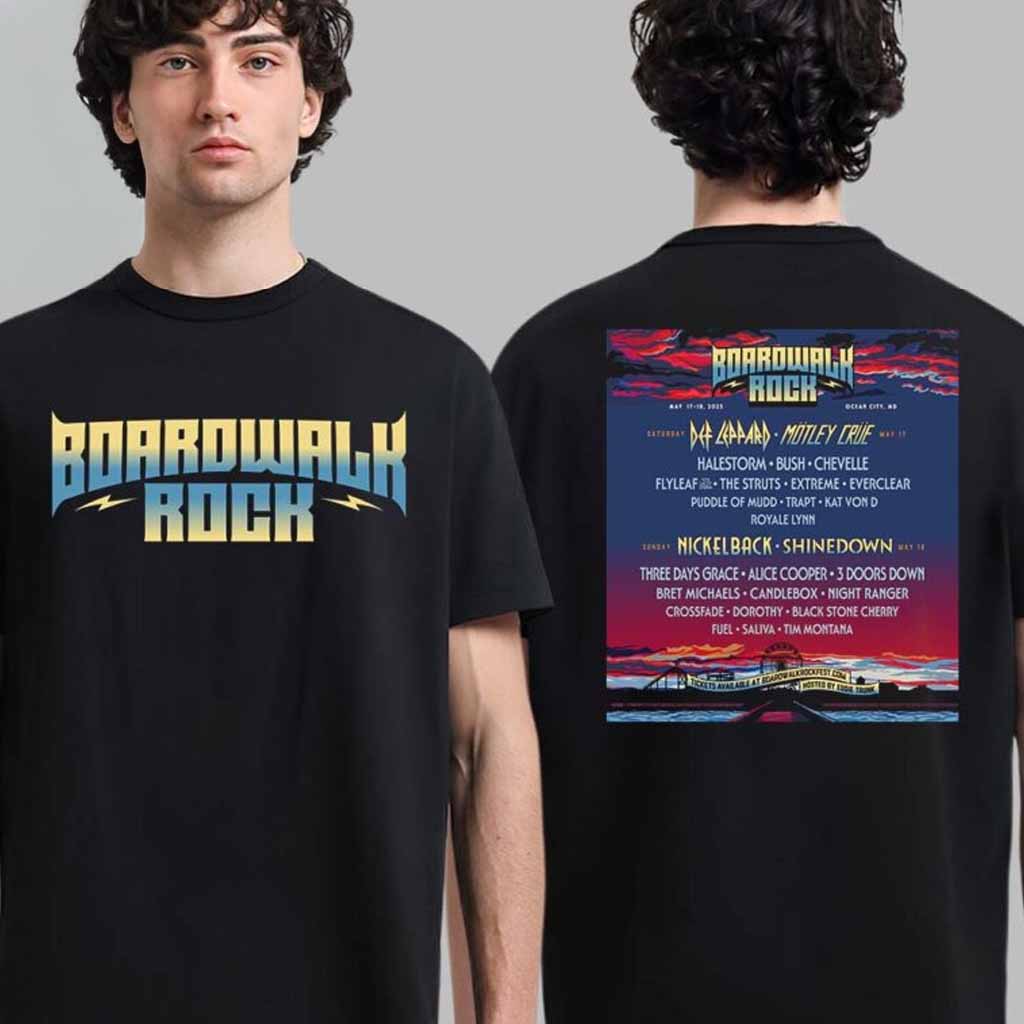 Boardwalk Rock Lineup And Dates Poster For Ocean City Maryland On May 17 And 18 2025 T-Shirt Boardwalk Merch Fans Gifts Boardwalk Rock Lineup And Dates Poster For Ocean City Maryland On May 17 And 18 2025 T-Shirt Boardwalk Merch Fans Gifts