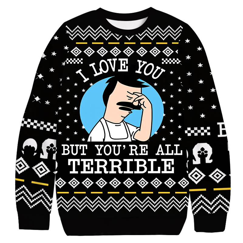 Bob Belcher Christmas Ugly Sweatshirt Christmas Gift For Family Bob Belcher Christmas Ugly Sweatshirt Christmas Gift For Family