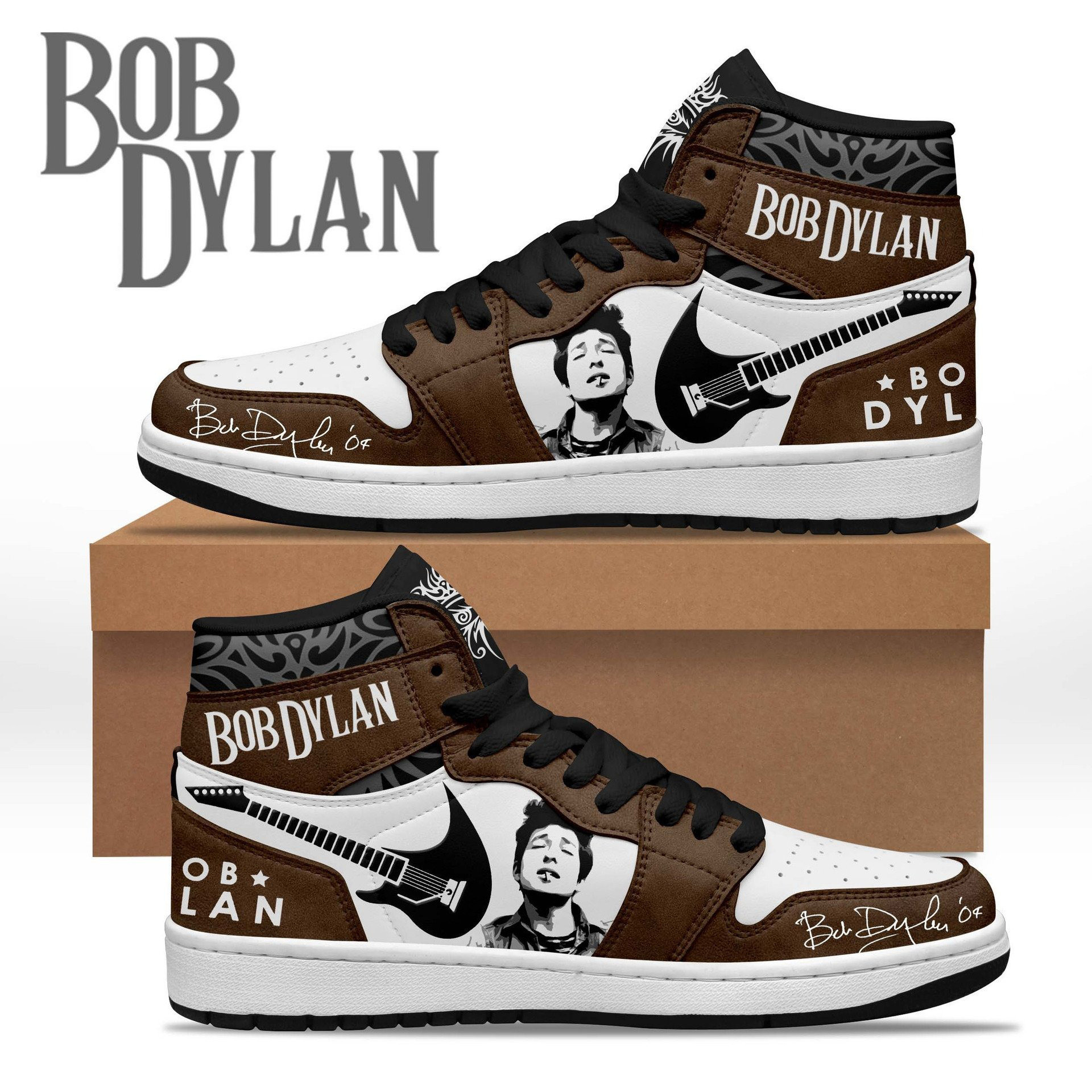 Bob Dylan Air Jordan High Top Shoes Gifts For Music Lovers