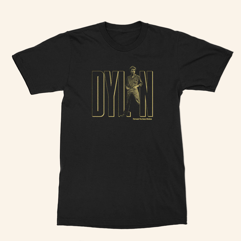 Bob Dylan Merch Dylan Through The Open Window Black T-Shirt Best Gifts For Music Lovers