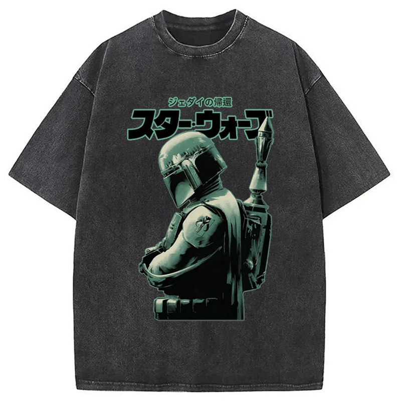 Boba Fett Return of the Jedi Washed T-Shirt Unisex Streetwear Graphic Style Gifts For Best Friend