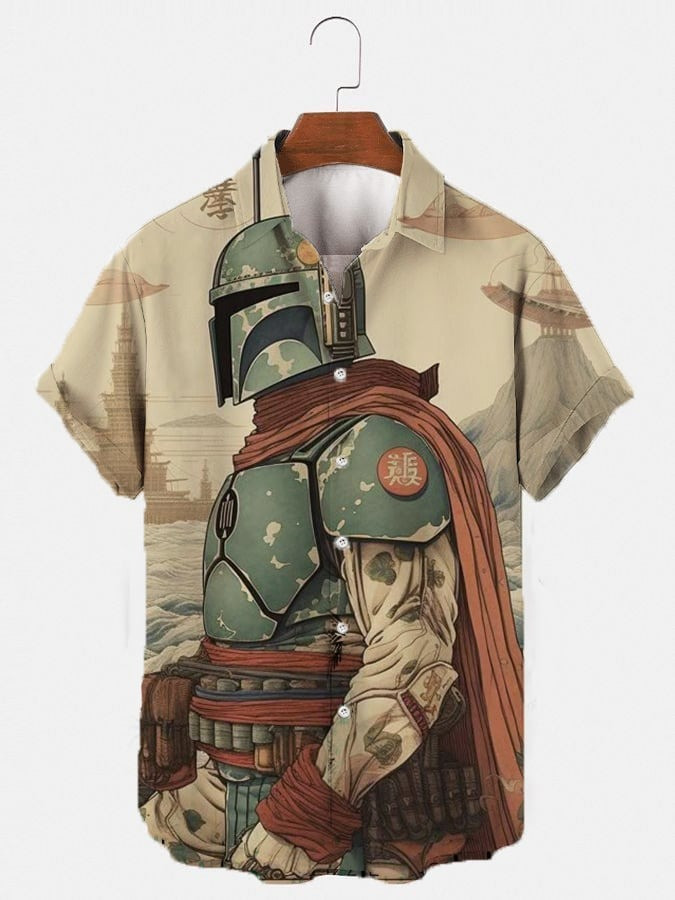 Boba Fett Samurai Star Wars Hawaiian Shirt Merch Gift Ideas For Star Wars Fans For Him