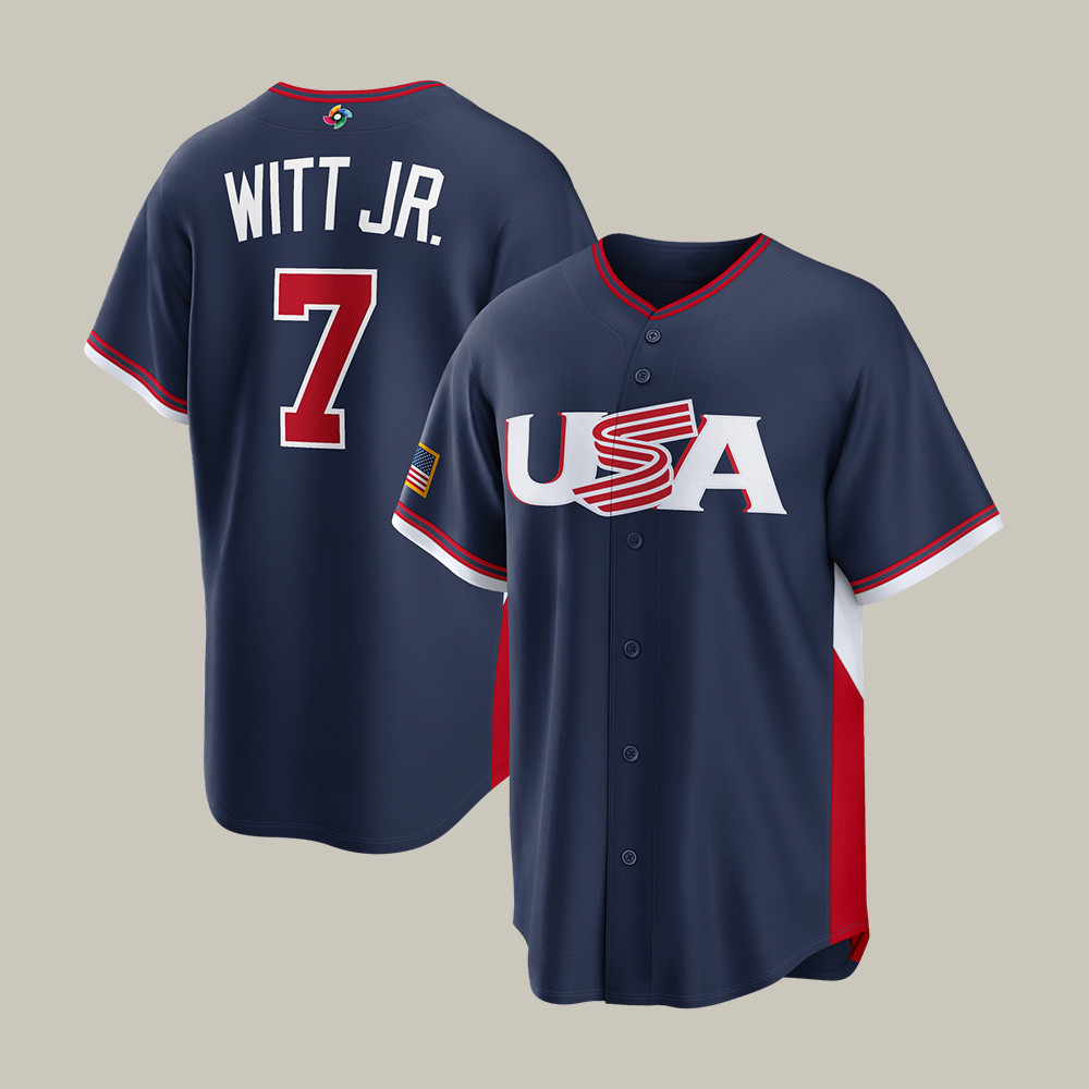 Bobby Witt Jr. USA World Baseball Classic Jersey Baseball Clothing Line Huge Fan Gifts