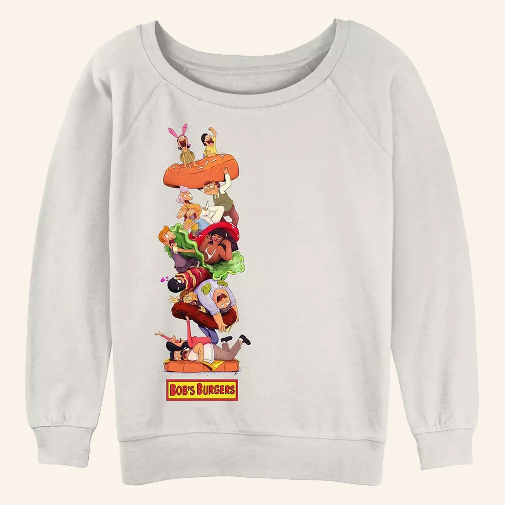 Bob's Burgers Merch Character Group Stack Painting Sweatshirt Gifts For Sisters Bob's Burgers Merch Character Group Stack Painting Sweatshirt Gifts For Sisters