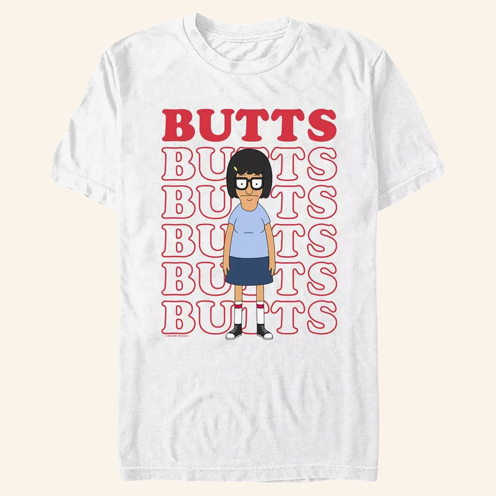 Bob's Burgers Merch Tina Butts Repeat T-Shirt Great Gifts For Besties