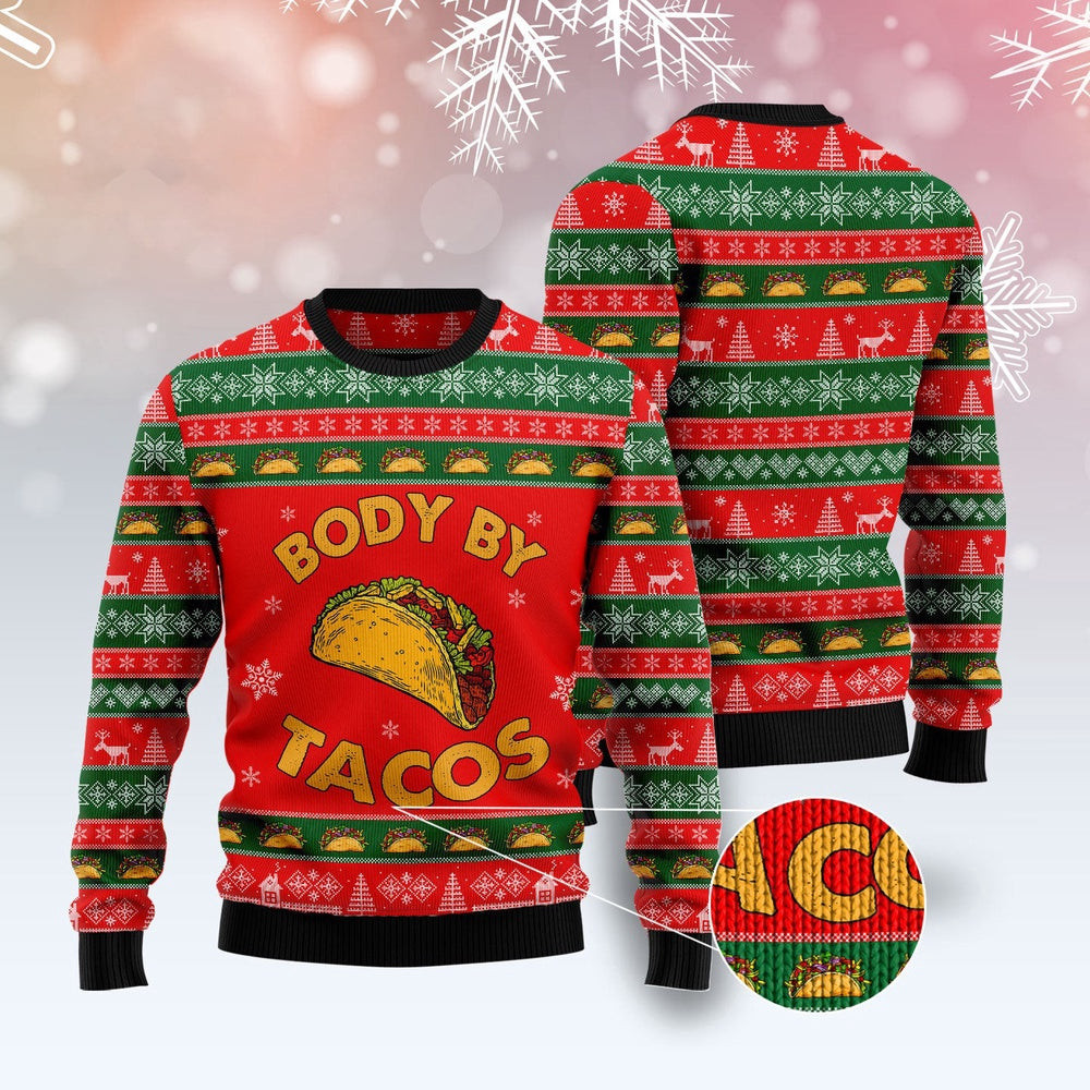 Body By Taco Ugly Christmas Sweater Funny Ugly Christmas Sweater Xmas Gifts