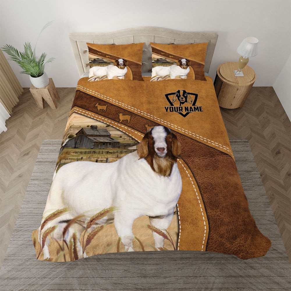 Boer Goat Customized Farm Bedding Set Thoughtful Wedding Gifts