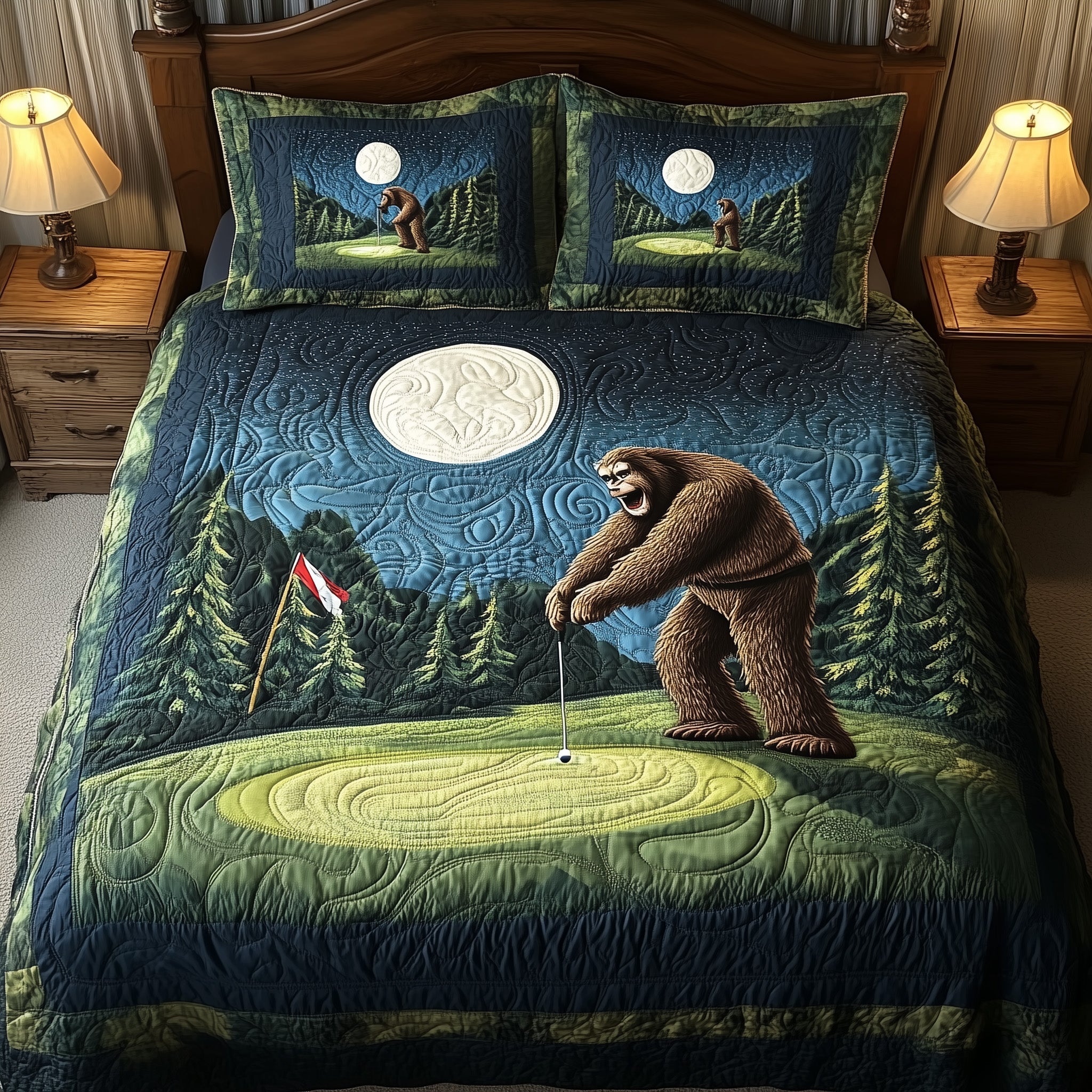 Bogey Putt Quilted Bedding Set Duvet Cover Merchandise Best Golf Xmas Gifts