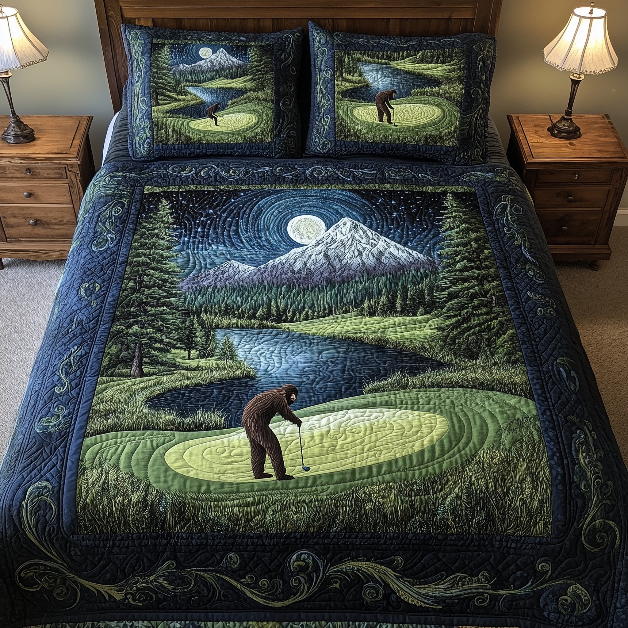 Bogey Putt Quilted Bedding Set Duvet Cover Merchandise Golf Presents For Her