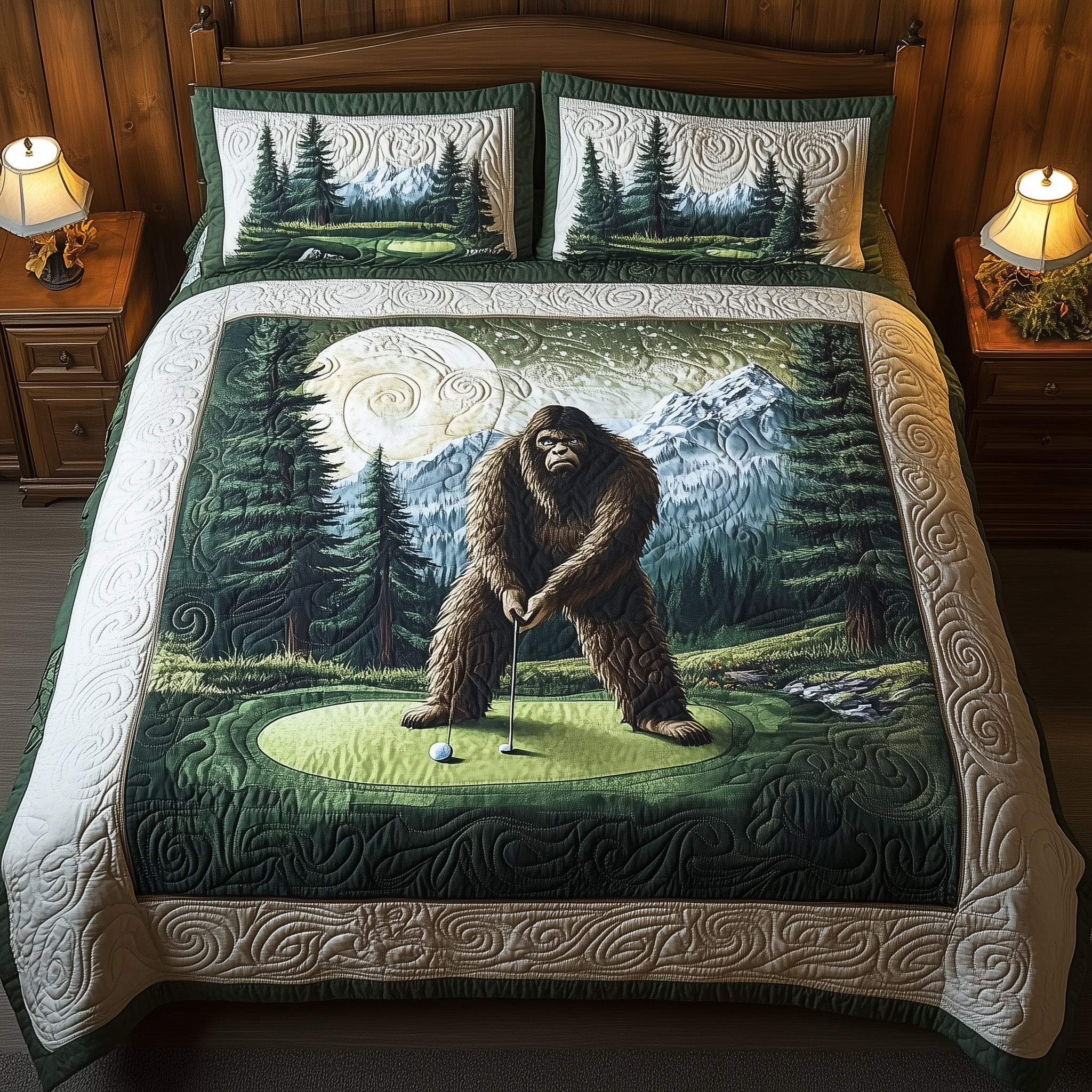 Bogey Putt Quilted Bedding Set Duvet Cover Merchandise Top Gifts For Golf Lovers