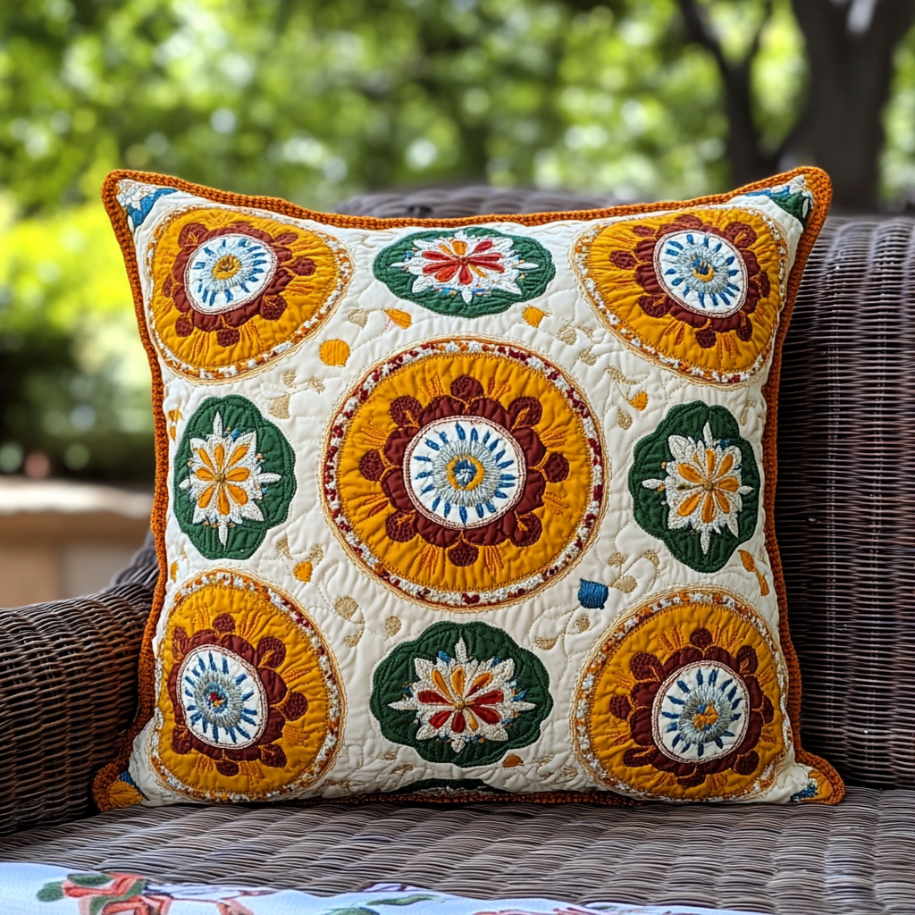 Bohemian Dreamscape Quilted Pillow Case Throw Pillow Cases Christmas Gifts For Flower Lovers