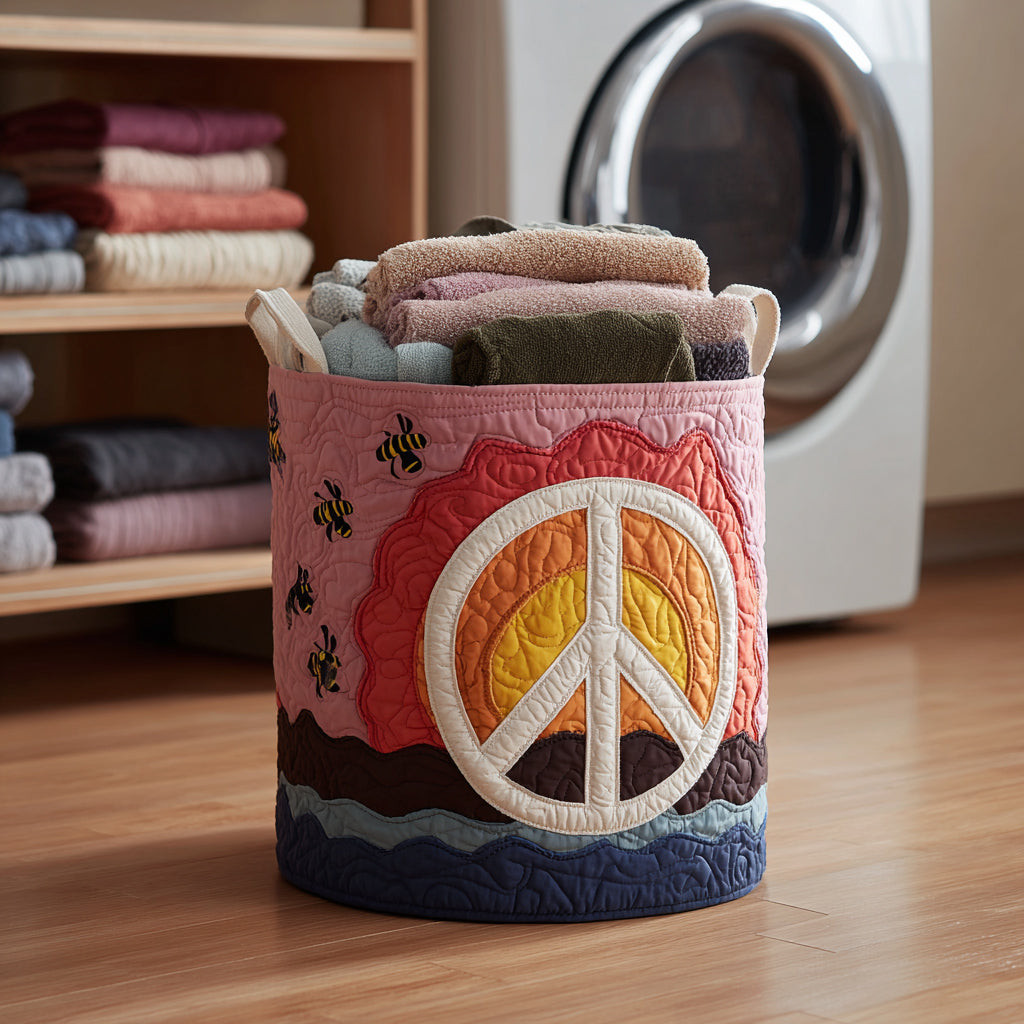 Bohemian Hippie Quilted Laundry Basket Useful Quilted Basket Gift That Blends Style and Function
