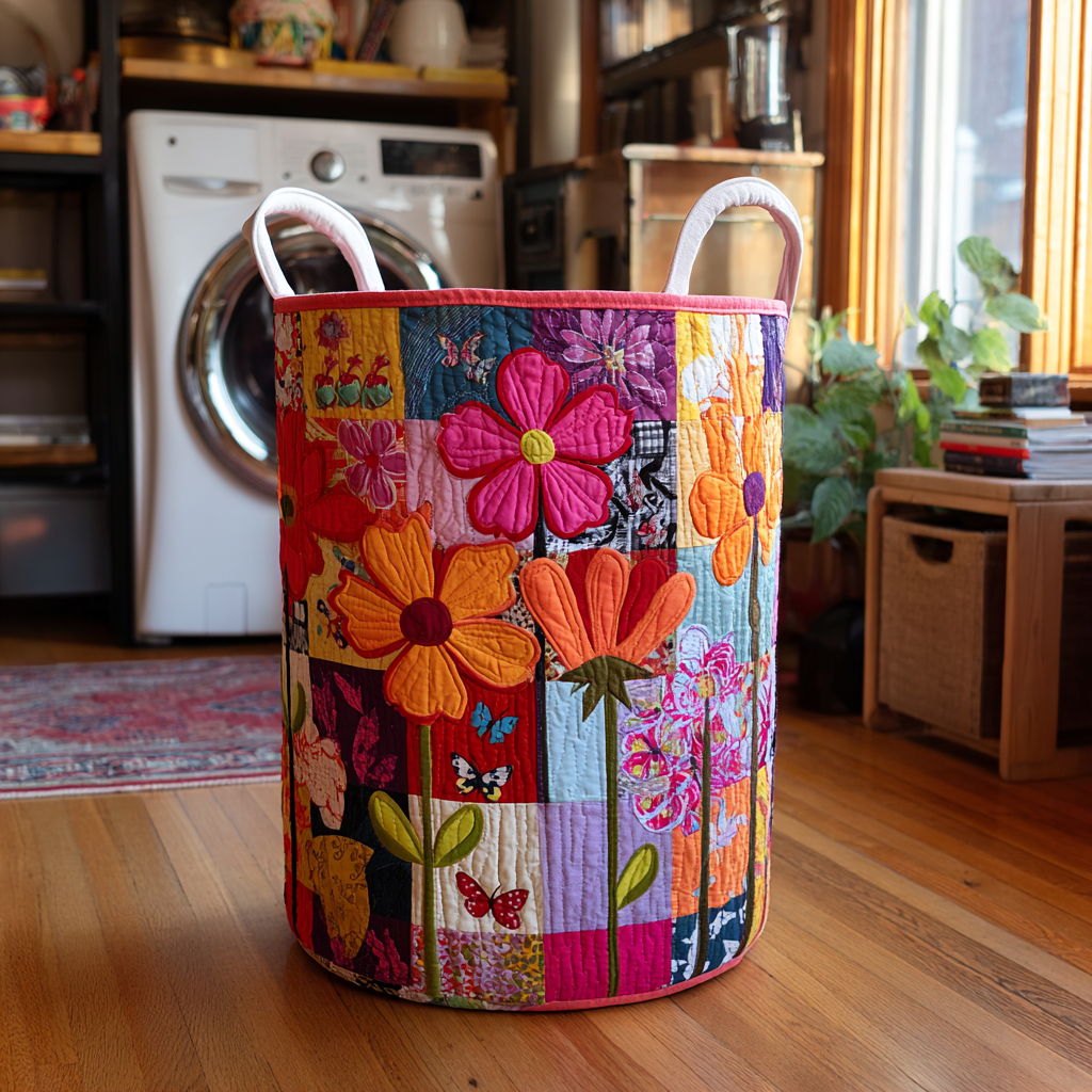 Bohemian Path Quilted Laundry Basket Must-Have Home Essential