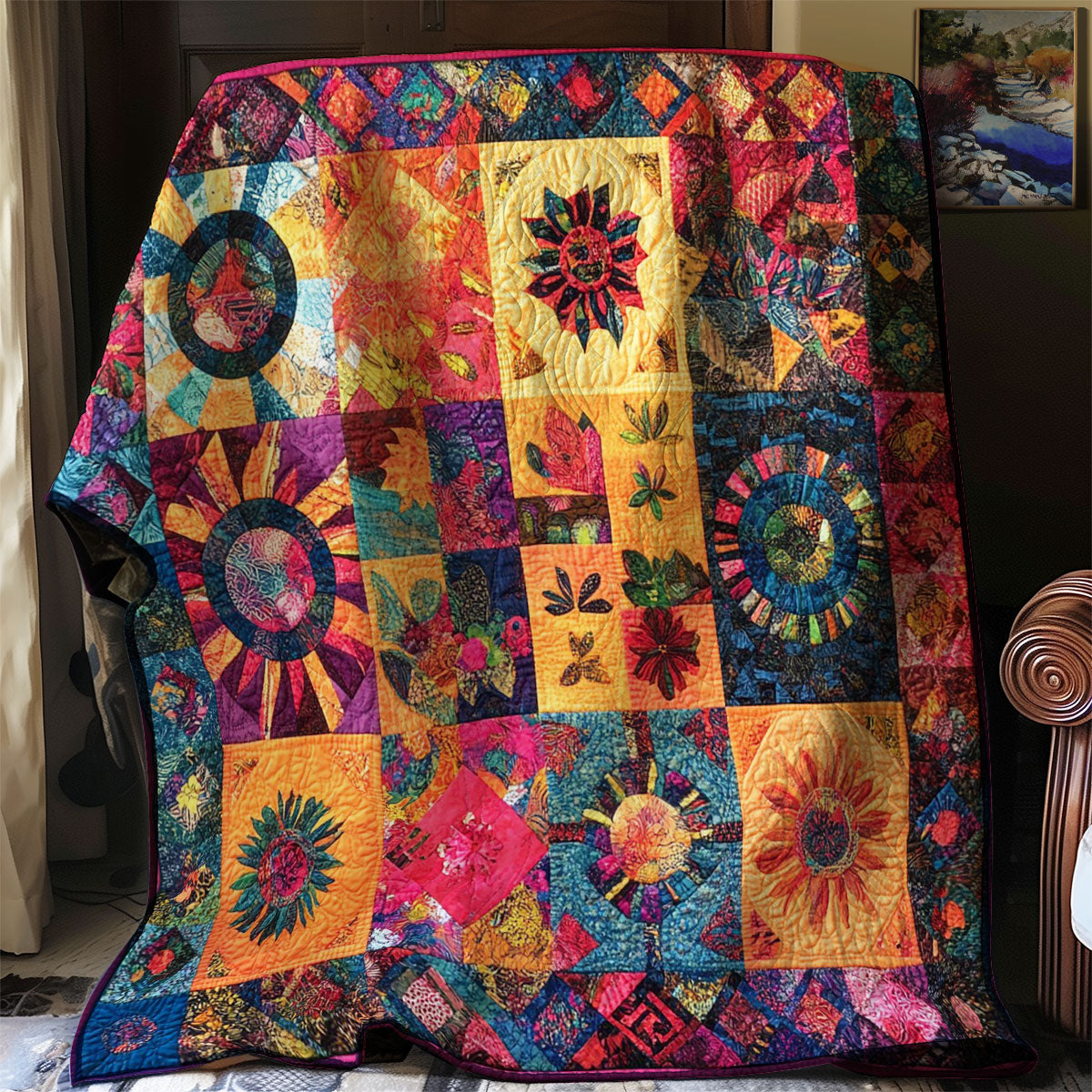 Bohemian Style Quilt Blanket Sofa Throws Great Grandmother Gifts For Christmas
