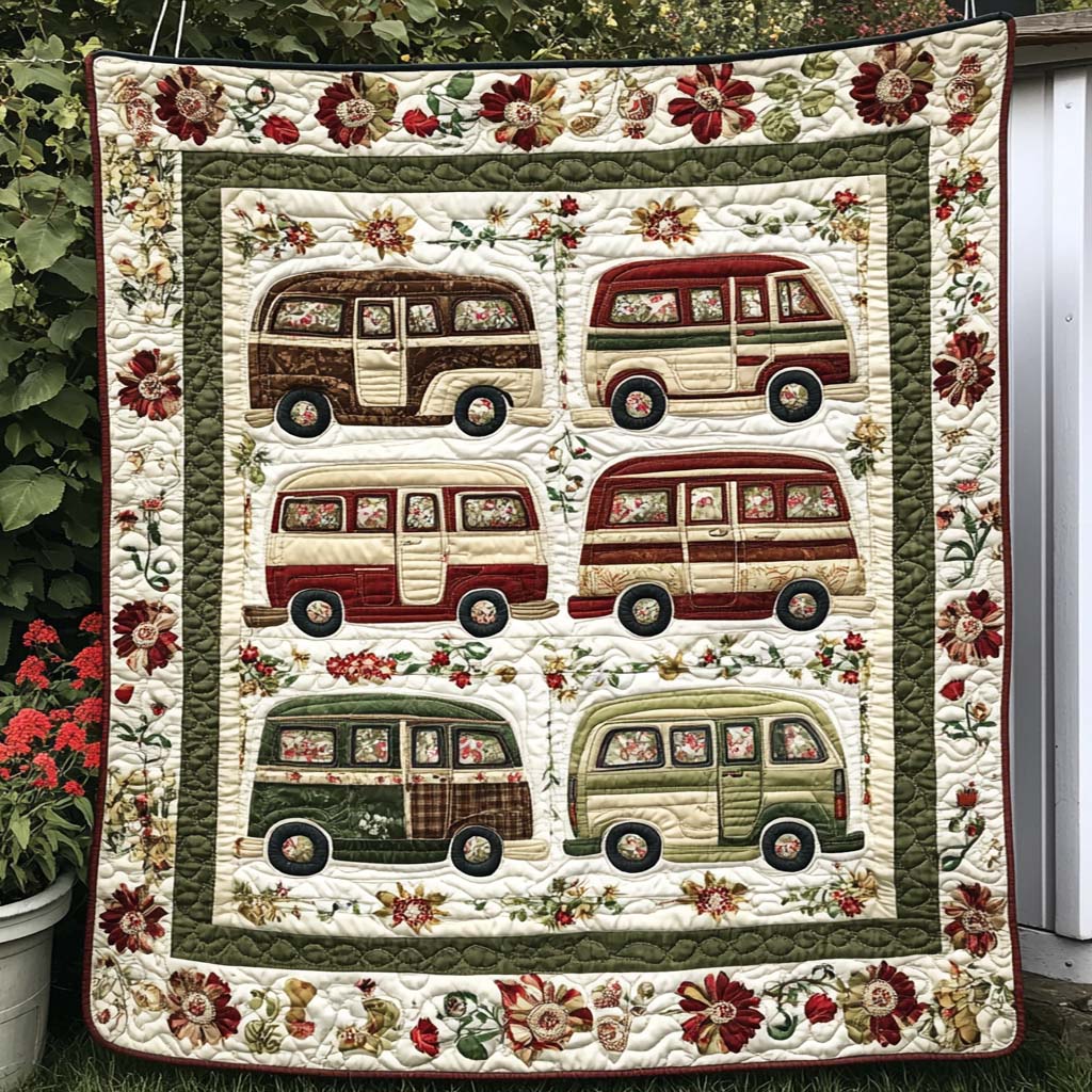 Boho Camper Quilted Blanket Best Throw Blanket Themed Camping Gifts Items