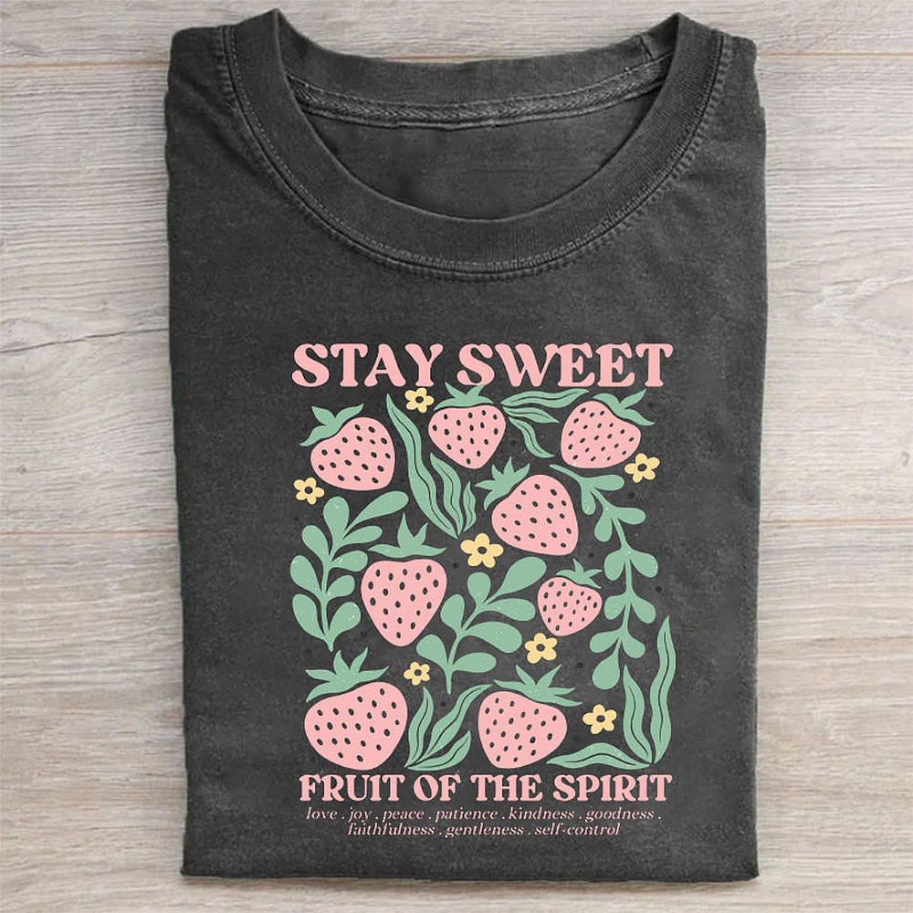 Boho Christian Strawberry T-Shirt Faith Based Gift For Women Teen Girls