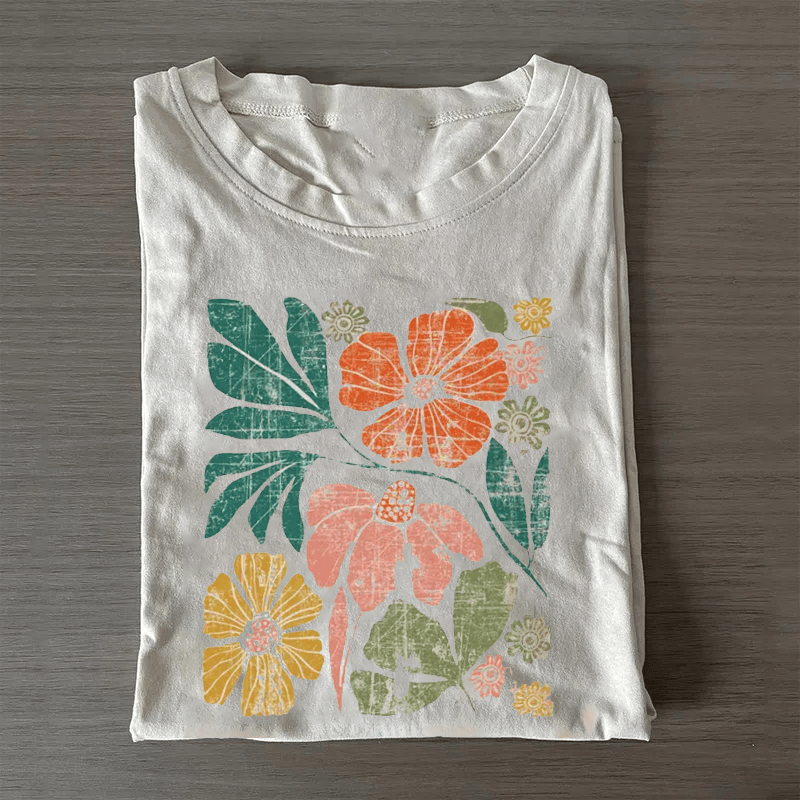 Boho Floral T-Shirt Summer Fashion Clothing Gifts For Lover Flower