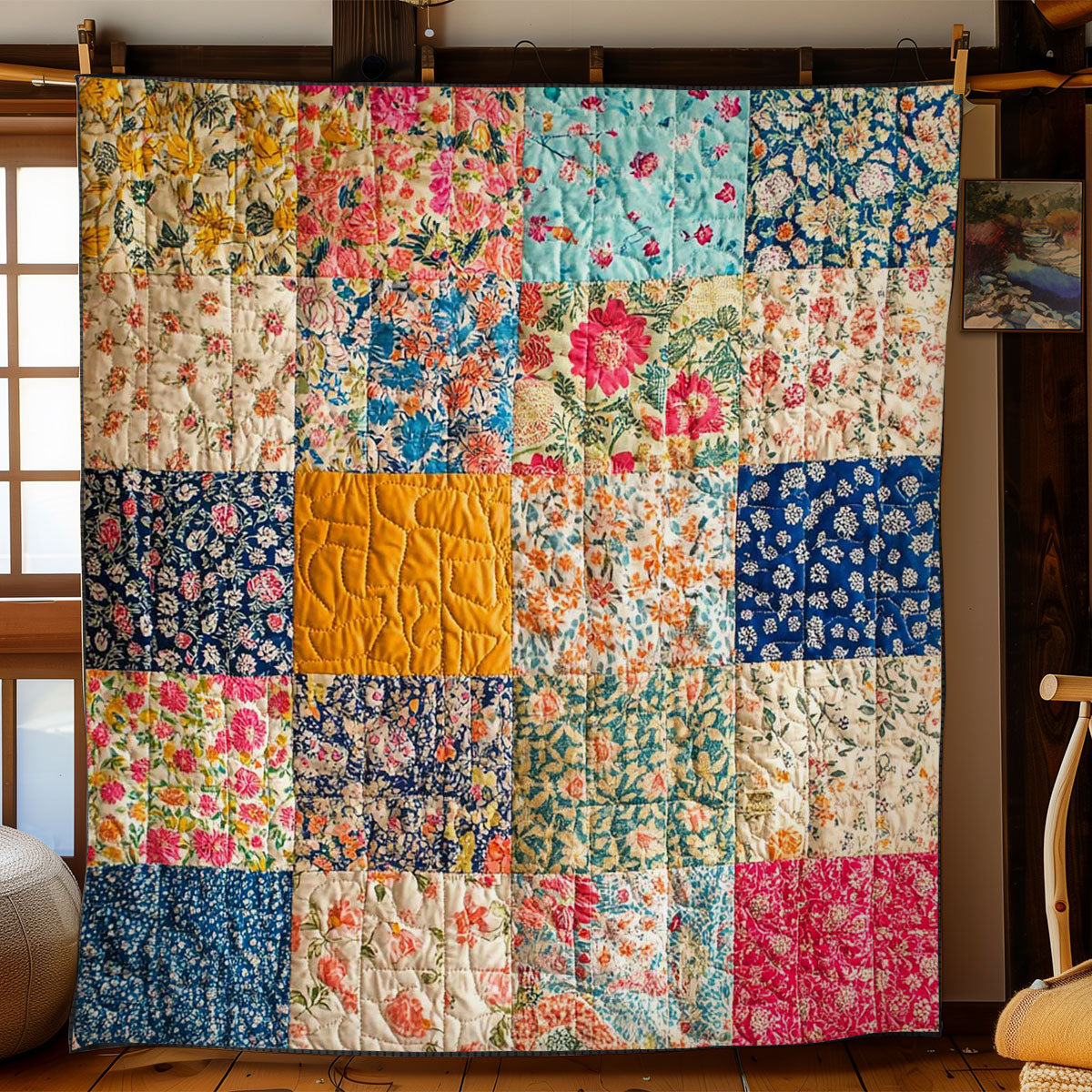 Boho Patchwork Quilt Classic Quilt Blanket for Cozy and Warm Nights