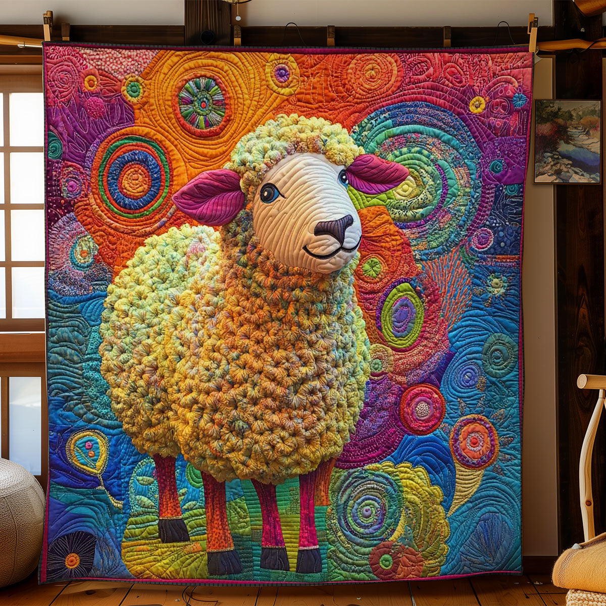 Boho Sheep Quilt Lightweight Quilt Blanket for Year-Round Comfort