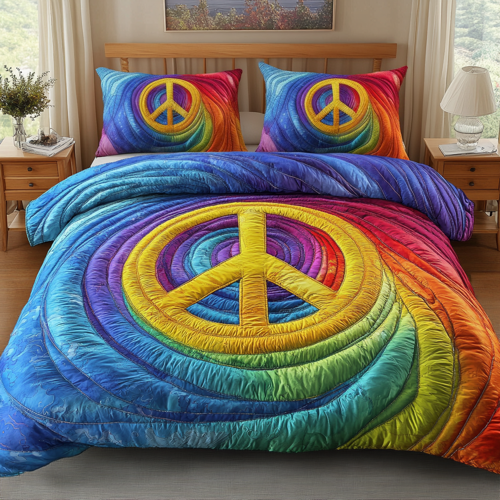 Boho Vibes Quilted Bedding Set Full Size Bed Set Good Father's Day Presents