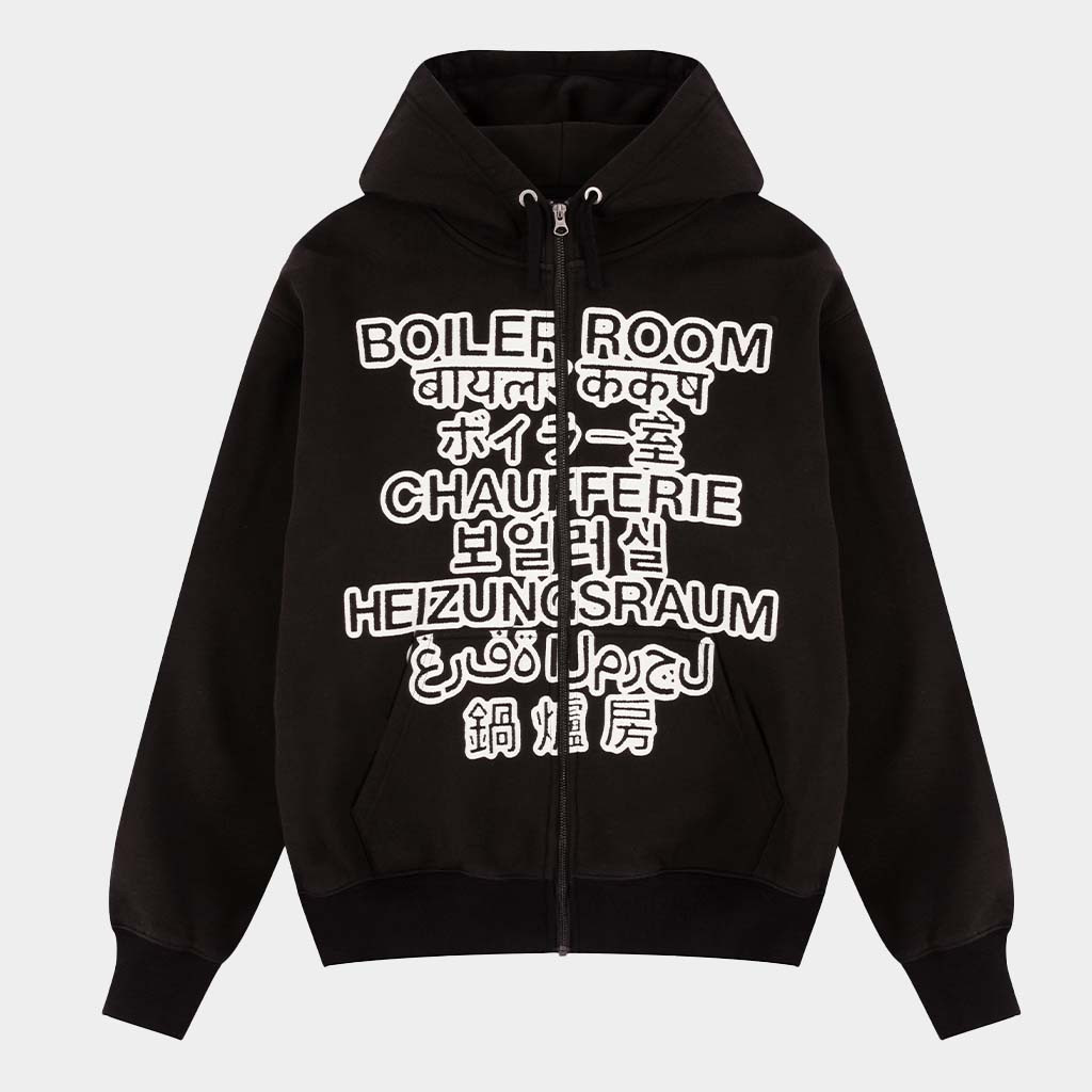 Boiler Room Merch Language Zip Hoodie Black Birthday Gift Ideas For Brother