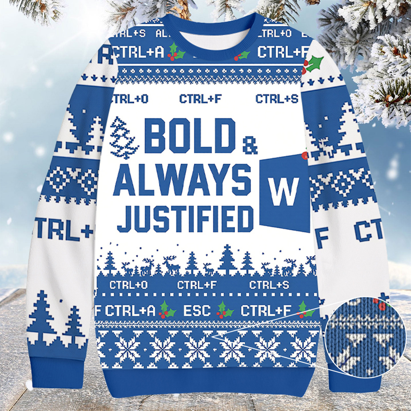 Bold Always Justified Word Christmas Ugly Sweater Christmas Gift For Brother