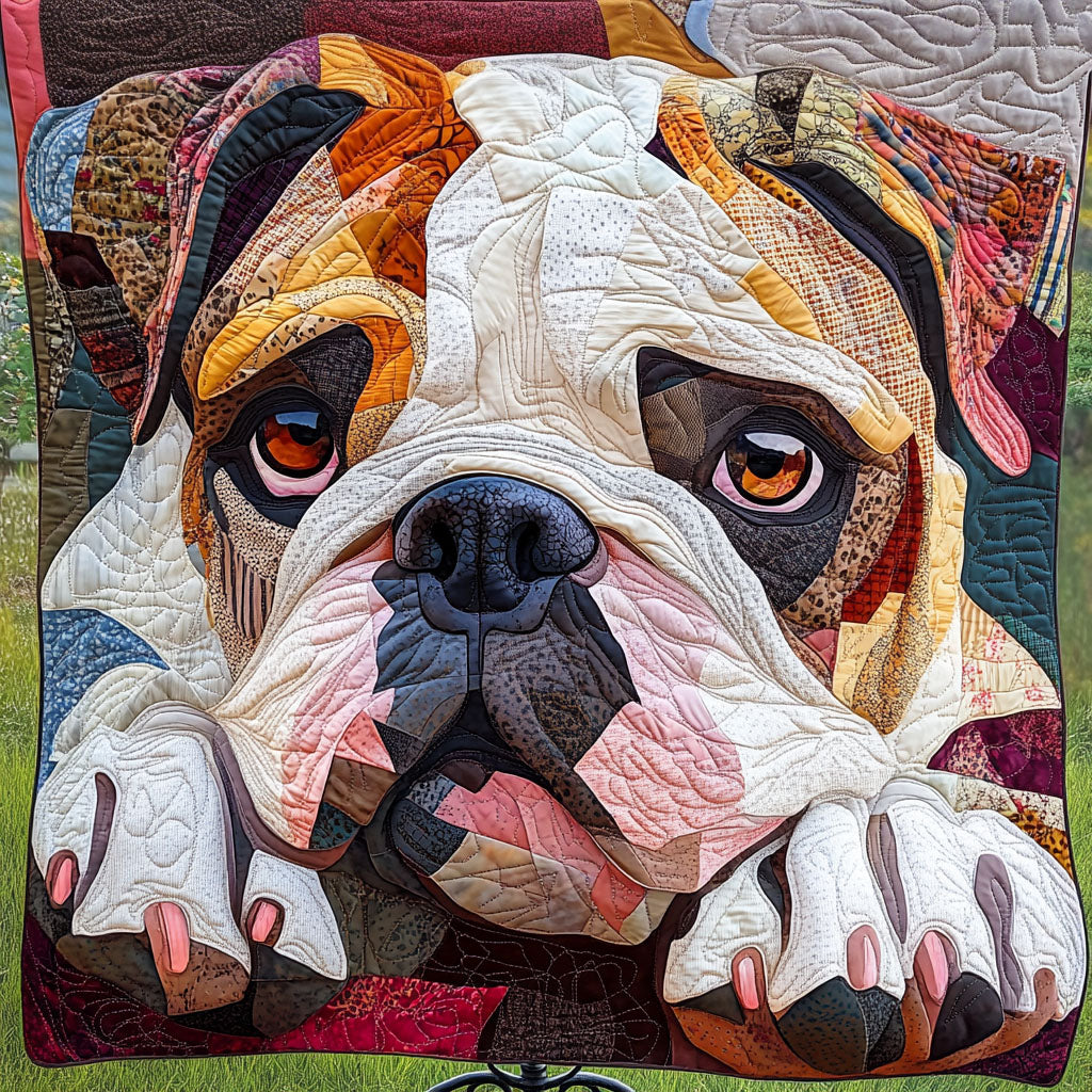 Bold Bulldog Quilted Blanket Christmas Room Decor Gift Ideas For Bulldog Lovers